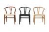 Picture of WISHBONE Solid Wood Y Replica Chair (Black Frame-Black Seat) - 53x50x79
