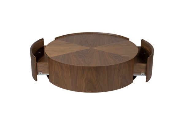 Picture of SKARA Genuine Walnut Veneer D90 Round Coffee Table