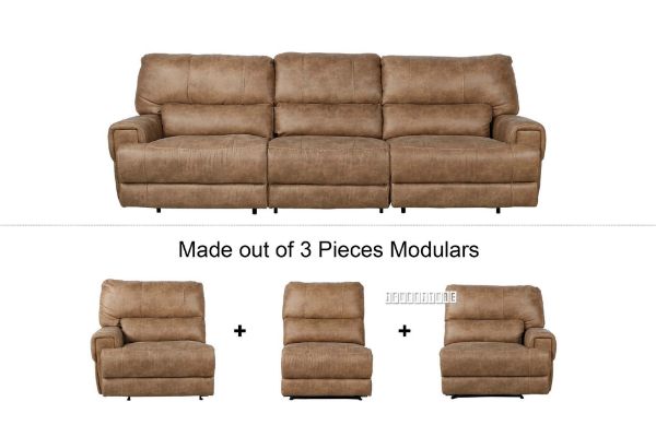 Picture of NAKEETA Reclining Sofa - 3PC Sofa Set (LAF Power Recliner + Non-Powered Armless + RAF Power Recliner)