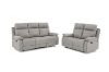 Picture of SORIANO Air Leather Manual Reclining Sofa Range (Pebble Grey) - 2 Seat Recliner Sofa (2RR) 