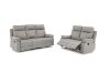 Picture of SORIANO Air Leather Manual Reclining Sofa Range (Pebble Grey) - 2 Seat Recliner Sofa (2RR) 