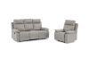Picture of SORIANO Air Leather Manual Reclining Sofa Range (Pebble Grey) - 2 Seat Recliner Sofa (2RR) 