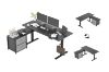 Picture of NEXUS 160 Electric Height-Adjustable Standing Desk With Side Cabinet Shelf & LED Display & USB Charging Port (Black)