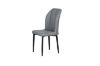 Picture of MIKASA 120 Sintered Stone Top 5PC Dining Set (Crisp-White Table + 4 Dark Grey Chairs)