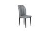 Picture of MIKASA 120 Sintered Stone Top 5PC Dining Set (Crisp-White Table + 4 Dark Grey Chairs)