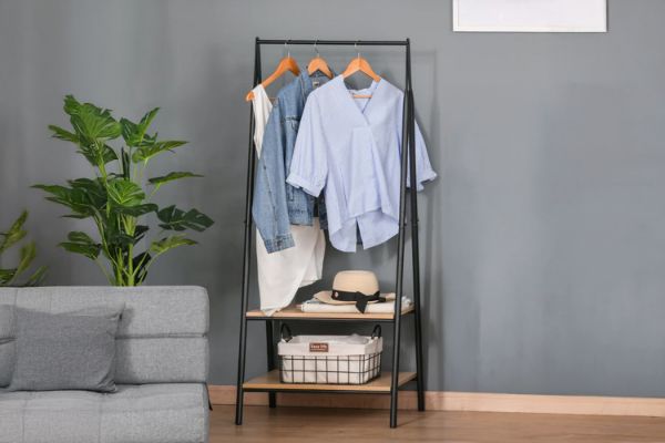 Picture of TRIPAR 150x64cm Hanging Rack with 2-Tier Shelves