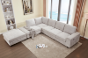 Picture of OSAKA Sectional Sofa with Storage Ottoman, Flip-Back Hidden Console & USB & Type-C Port (Light Color)