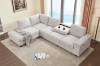 Picture of OSAKA Sectional Sofa (Beige) - Chaise Facing Right with Ottoman