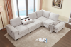 Picture of OSAKA Sectional Sofa (Beige) - Chaise Facing Right with Ottoman