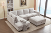 Picture of OSAKA Sectional Sofa (Beige) - Chaise Facing Right with Ottoman