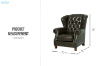 Picture of BAMBURGH 100% Genuine Leather Chesterfield Sofa Range - 1 Seater