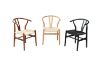 Picture of 53x50x79 WISHBONE Solid Wood Y Replica Chair (Natural Frame-Beige Seat) - Each