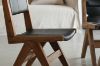 Picture of TIMBERA Solid Reclaimed Pine Wood Frame Dining Chair with Genuine Leather Seat and Backrest