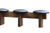Picture of TIMBERA Solid Reclaimed Oak Wood Frame Dining Bench with Genuine Leather Seats (227x49cm)