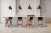 Picture of TIMBERA Solid Reclaimed Pine Wood Frame Bar Chair with Genuine Leather Seat and Backrest