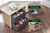 Picture of NEXUS 160 Electric Height-Adjustable Standing Desk With Cabinet Shelf & LED Display & USB Charging Port (Light Oak)