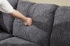 Picture of NEBULA Pro Chenille Fabric Sectional Sofa with Storage Ottoman (Dark Grey) - Chaise Facing Right