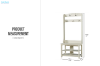 Picture of ELLIS Hall Tree with Shoe Bench, Coat Rack & Shelves (175x80cm)