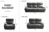 Picture of SOMIA Top-Grain Leather Manual Reclining Sofa Range (Grey) - 1 Seat Recliner Chair (1R)