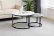 Picture of RADIUS Sintered Stone Table Top Nesting Coffee Table (Off White&Grey)