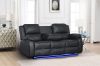 Picture of MARVIN Air Leather Manual Reclining Sofa Range (Black) - 2 Seat with Cup Holders and Storage (2RRC)