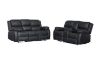 Picture of MARVIN Air Leather Manual Reclining Sofa Range (Black) - 3RRC+2RRC+1R Sofa Set