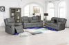 Picture of MARVIN Air Leather Manual Reclining Sofa Range (Grey) - 2 Seat with Cup Holders and Storage (2RRC)