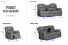 Picture of MARVIN Air Leather Manual Reclining Sofa Range (Grey) - 2 Seat with Cup Holders and Storage (2RRC)
