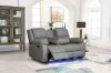 Picture of MARVIN Air Leather Manual Reclining Sofa Range (Grey) - 2 Seat with Cup Holders and Storage (2RRC)
