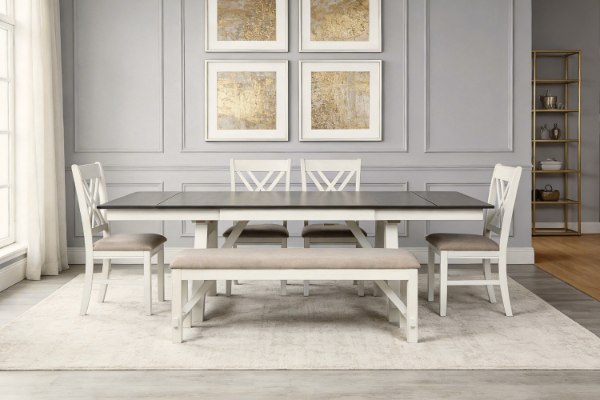 Picture of LINDOS 6PC Extension Dining Set (White)