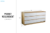 Picture of YORU 160 6-Drawer Tallboy/Dresser (Oak & White)