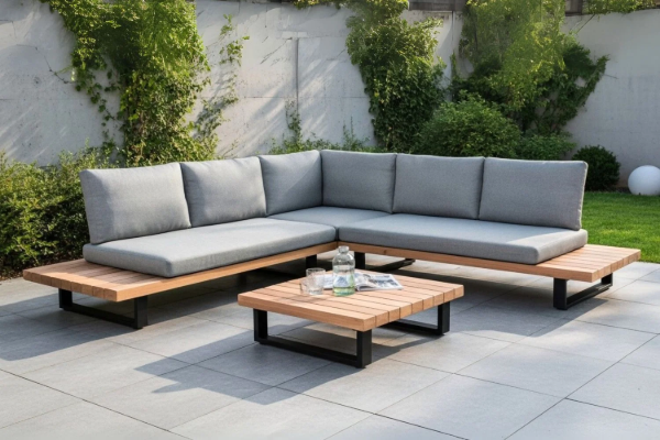 Picture of [FLOOR MODEL CLEARANCE] BASTON Aluminum Sectional Outdoor Lounge Sofa Set