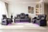 Picture of VOLT Air Leather Dual Motor Power Reclining Sofa Range with Cup Holders & Storage & USB Port & Wireless Charging & LED Lighting (Brown)