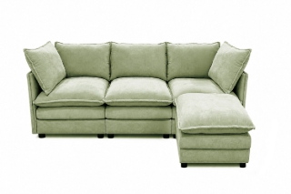 Picture of MELLOW Modular Sectional Sofa Range (Sage Green) - 4PC Combo Set (LAF Armchair + Armless + RAF Armchair + Ottoman)