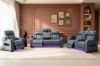 Picture of VOLT Air Leather Dual Motor Power Reclining Sofa Range with Cup Holders & Storage & USB Port & Wireless Charging & LED Lighting (Grey)