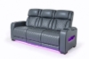 Picture of VOLT Air Leather Dual Motor Power Reclining Sofa Range with Cup Holders & Storage & USB Port & Wireless Charging & LED Lighting (Grey)