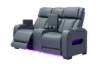 Picture of VOLT Air Leather Dual Motor Power Reclining Sofa Range with Cup Holders & Storage & USB Port & Wireless Charging & LED Lighting (Grey)